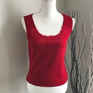 EUC Talbots Petites Red Shell Tank XS